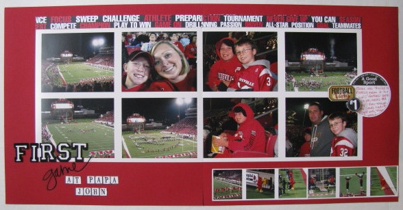 First Game at Papa John Layout