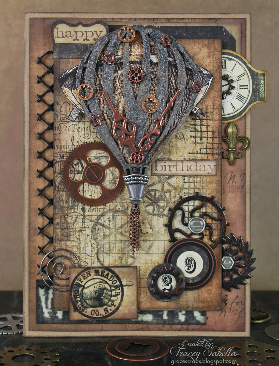 Grungy Steampunk Card by Tracey Sabella