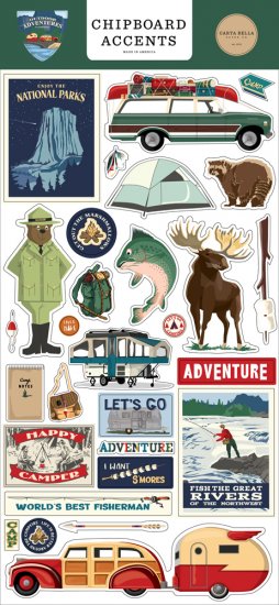 Carta Bella - Outdoor Adventures Chipboard Accents
