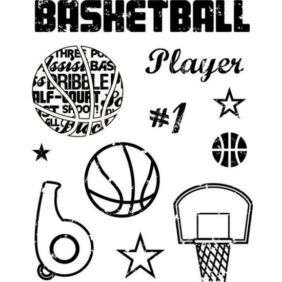 Karen Foster - Basketball Clear Stamp Set