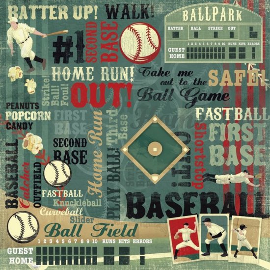 Karen Foster - Batter Up Collage Paper