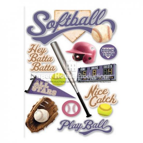 Paper House Productions - Softball 3D Sticker