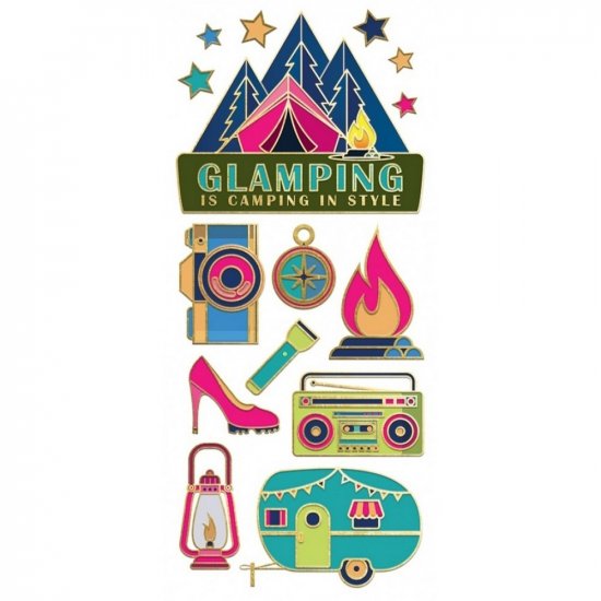 Paper House Productions - Glamping Faux Enamel Sticker