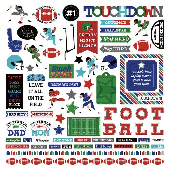 Photo Play Paper - MVP Football 12\"x12\" Element Stickers