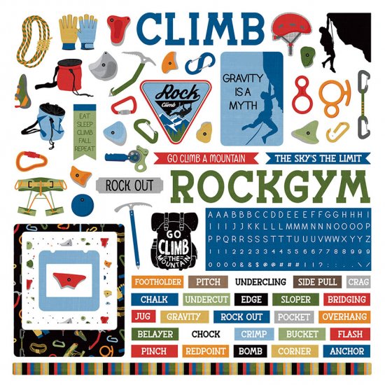 Photo Play Paper - Rock Climbing 12\" x 12\" Element Stickers