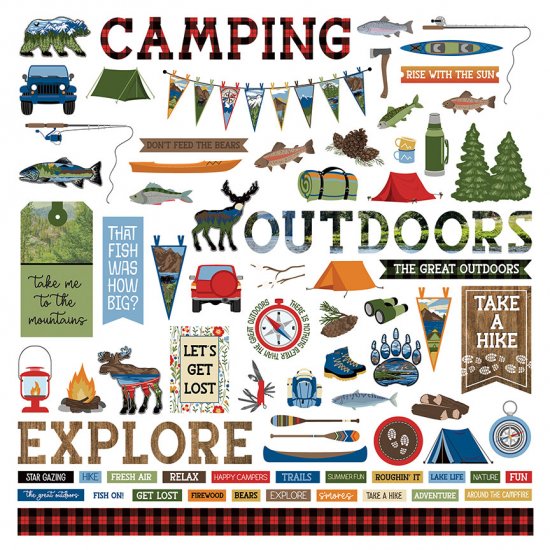Photo Play Paper - The Great Outdoors 12\"x12\" Element Stickers