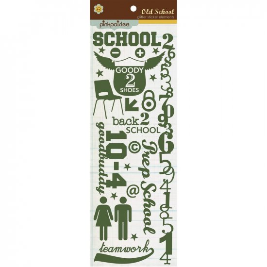 Pink Paislee - Old School - Glitter Sticker Elements