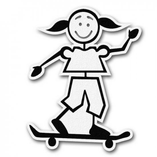 RBS - Stick Figure - Skateboard Girl