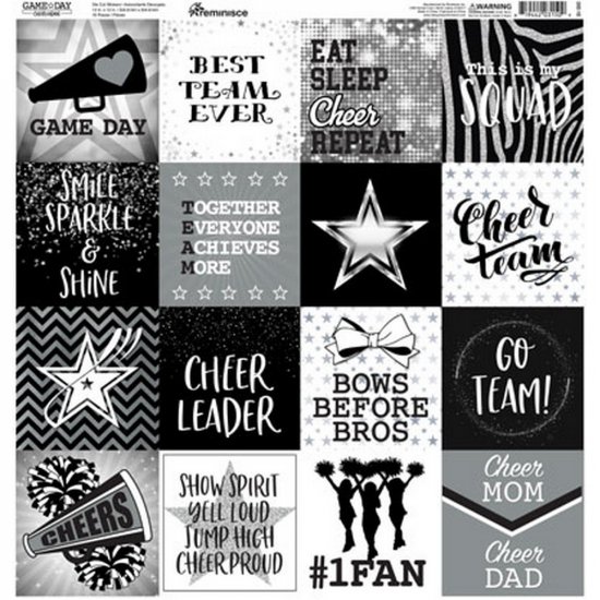 Reminisce - Game Day - Cheerleading 12x12 Sticker