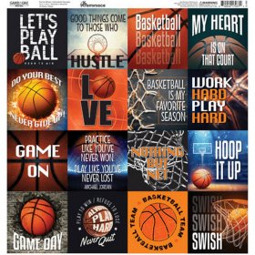 Reminisce - Game Day - Basketball 12x12 Square Sticker