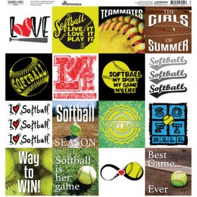 Reminisce - Game Day - Softball 12x12 Square Sticker