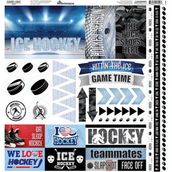 Reminisce - Game Day - Hockey 12x12 Sticker