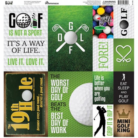 Reminisce - Golf 12x12 Poster Sticker