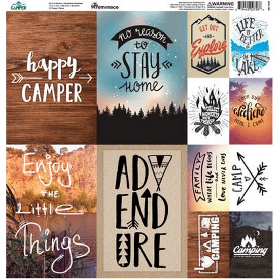 Reminisce - Happy Camper 12 x 12 Poster Sticker
