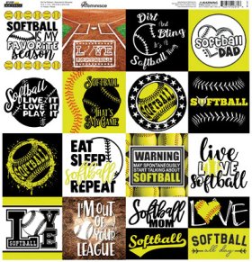 Reminisce - Let's Play Softball 12x12 Sticker