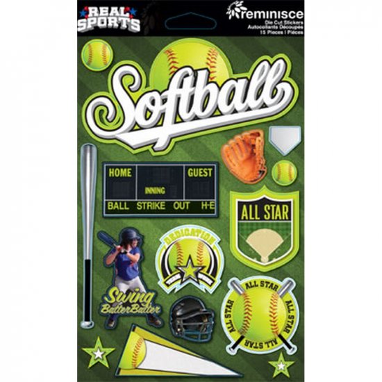 Reminisce - Softball 3D Sticker