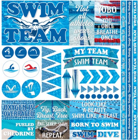 Reminisce - Swim Team 12 x 12 Sticker