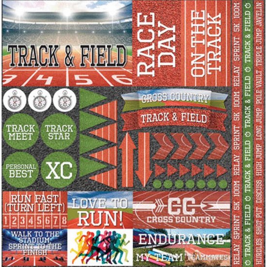 Reminisce - Track & Field 12 x 12 Elements Sticker