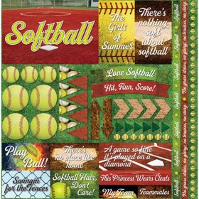 Reminisce - Softball 2: 12 x 12 Elements Sticker