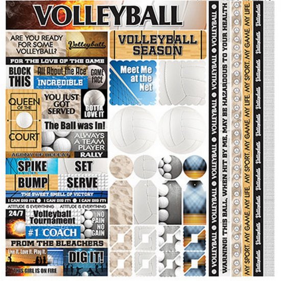 Reminisce - Volleyball 12x12 Multi Sticker