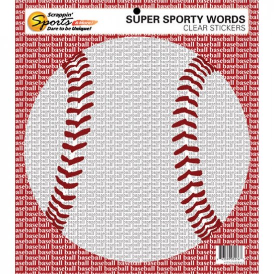 Scrappin\' Sports - Sporty Words Clear Sticker - Baseball