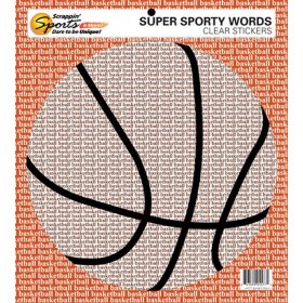 Scrappin' Sports - Sporty Words Clear Sticker - Basketball