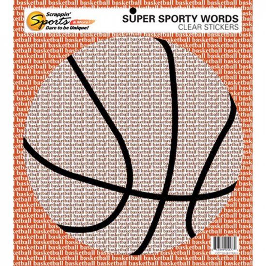 Scrappin\' Sports - Sporty Words Clear Sticker - Basketball