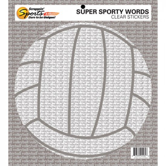Scrappin\' Sports - Sporty Words Clear Sticker - Volleyball