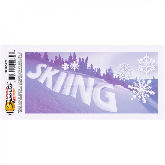 Scrappin\' Sports - Skiing Glitter Title Rub-on