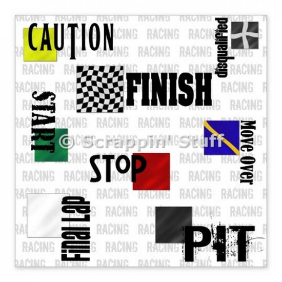 Scrappin\' Stuff - Racing Flags Paper