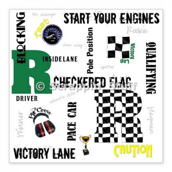 Scrappin\' Stuff - Racing Words Paper