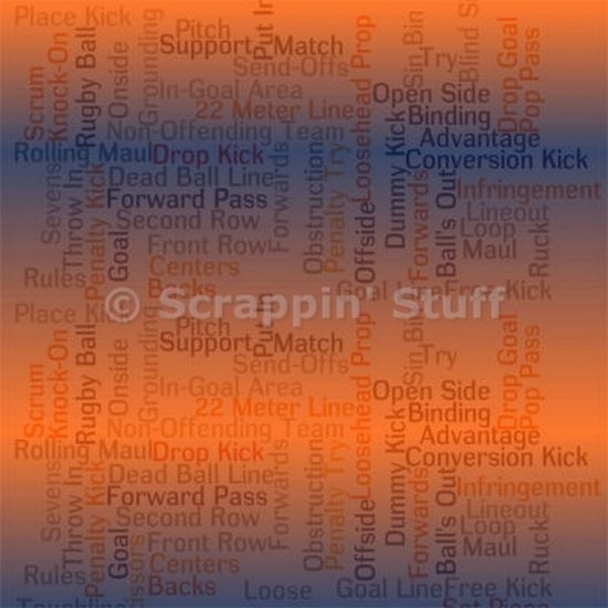 Scrappin\' Stuff - Rugby Words Paper