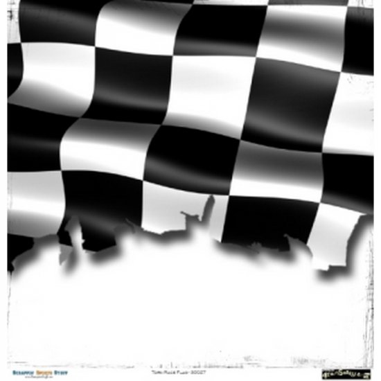 Scrappin\' Stuff - Torn Race Flag Paper