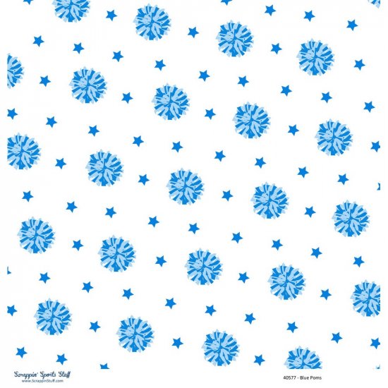 Scrappin\' Stuff - Blue Poms Paper