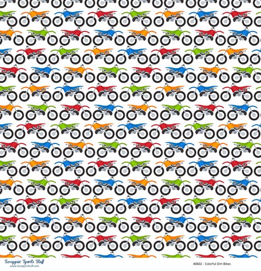 Scrappin\' Stuff - Colorful Dirt Bikes Paper