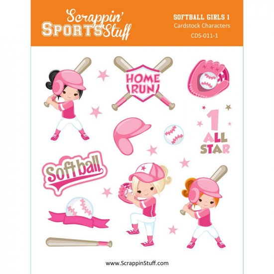 Cardstock Characters - Softball Girls #1