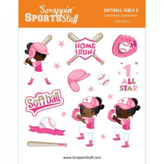 Cardstock Characters - Softball Girls #2