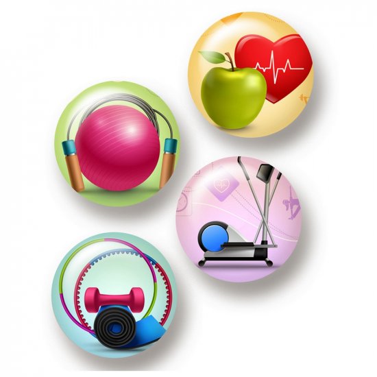 Flair Buttons - Fitness