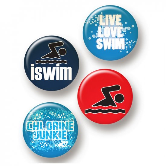 Flair Buttons - Swimming