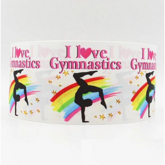 Q&N Ribbon - I Love Gymnastics Ribbon