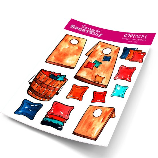 Watercolor Stickers - Cornhole