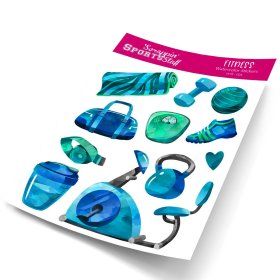 Watercolor Stickers - Fitness