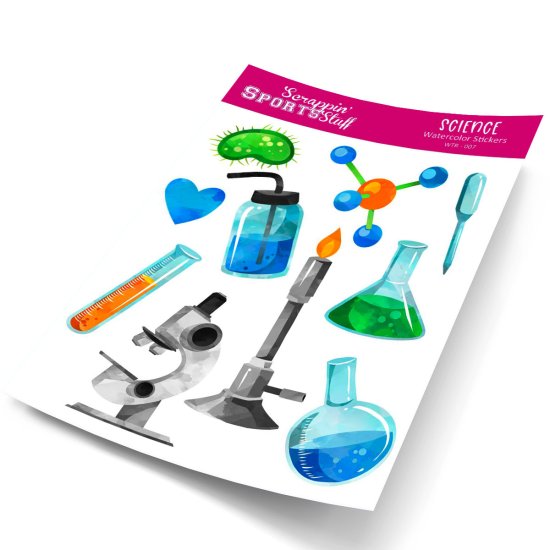 Watercolor Stickers - Science