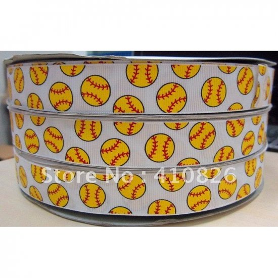 WM Ribbon - Yellow Softball Ribbon