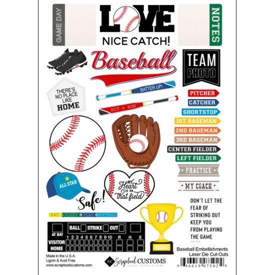 Stamping Station - Baseball Embellishments
