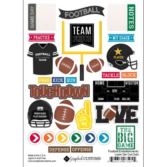 Stamping Station - Football Embellishments