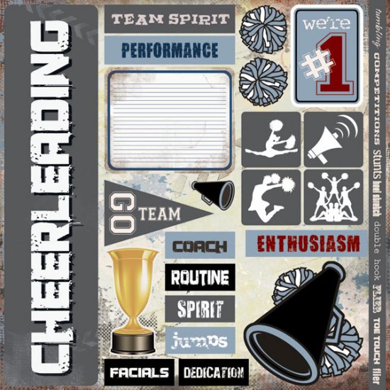 Stamping Station - Cheerleading Extreme 12x12 Sticker