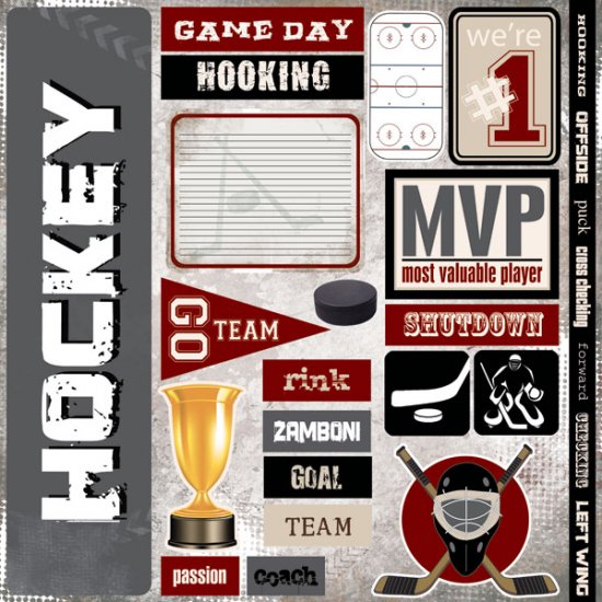 Stamping Station - Hockey Extreme 12x12 Sticker