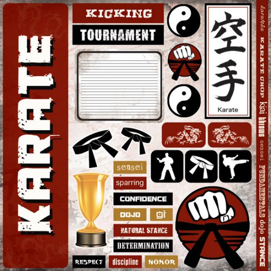 Stamping Station - Karate Extreme 12x12 Sticker