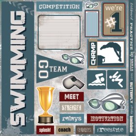 Stamping Station - Swimming Extreme 12x12 Sticker
